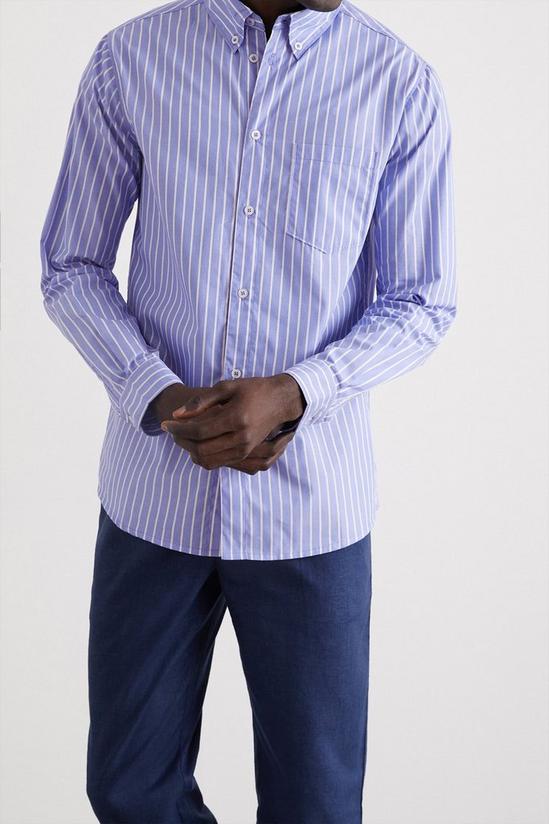 Burton Blue Long Sleeve Striped Pocket Shirt 5