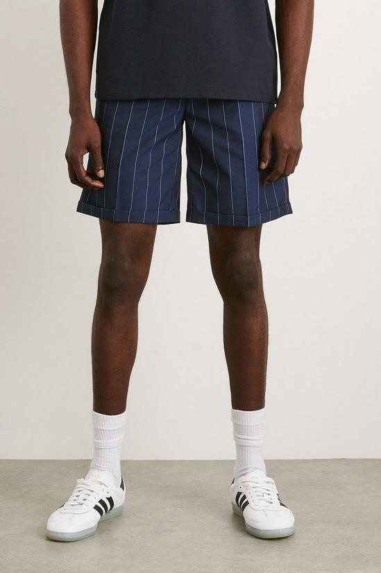 Burton Blue Wide Stripe Smart Shorts 2