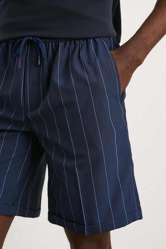 Burton Blue Wide Stripe Smart Shorts 5
