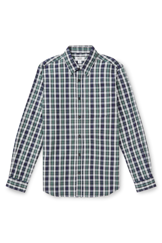 Burton Green And Navy Check Long Sleeve Shirt 4