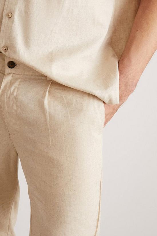 Burton Light Sand Linen Trousers 5