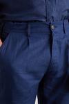 Burton Navy Linen Trousers thumbnail 3