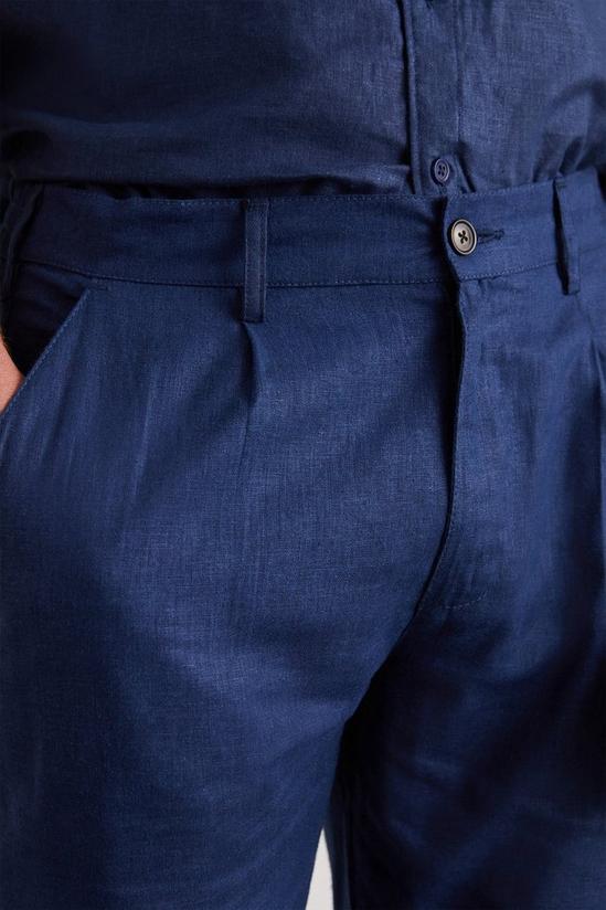 Burton Navy Linen Trousers 3