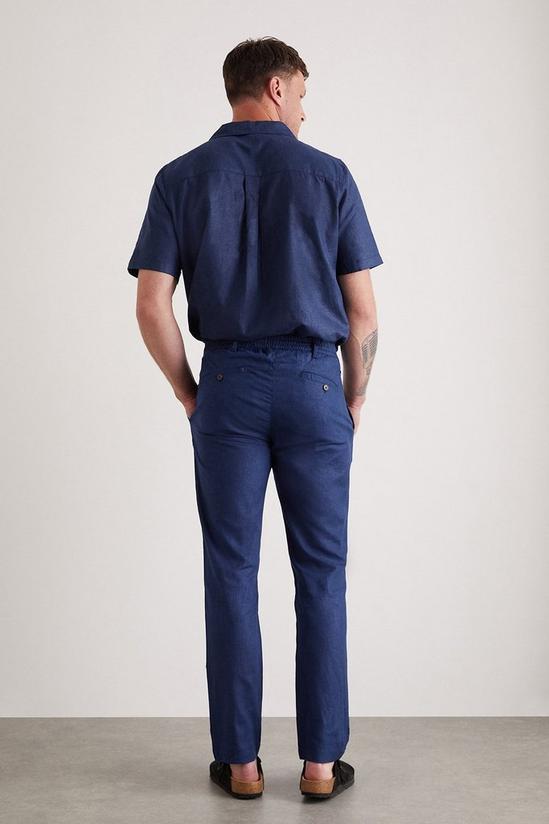 Burton Navy Linen Trousers 5