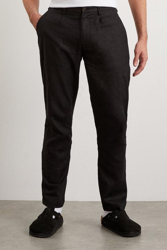 Burton Black Linen Trousers 2