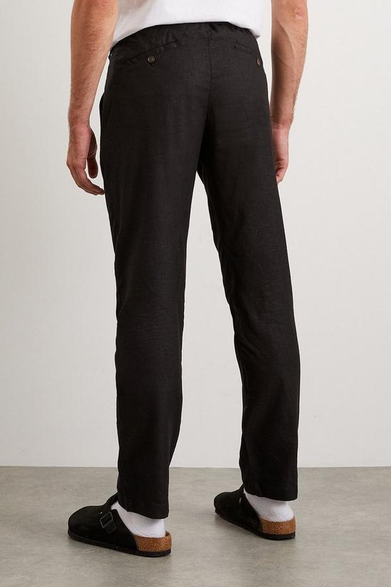 Burton Black Linen Trousers 3