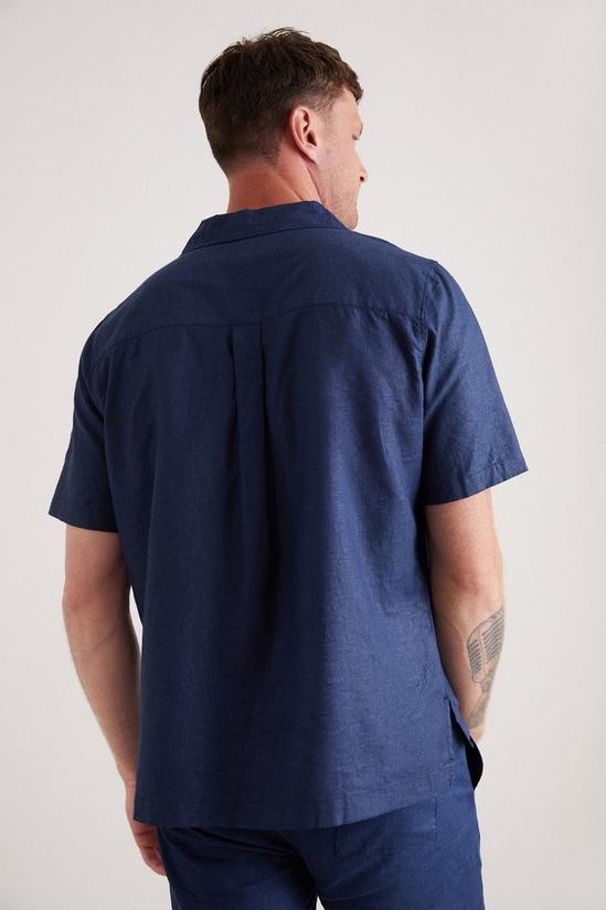 Burton Navy Short Sleeve Linen Pocket Shirt 5