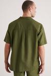 Burton Khaki Short Sleeve Linen Pocket Shirt thumbnail 3