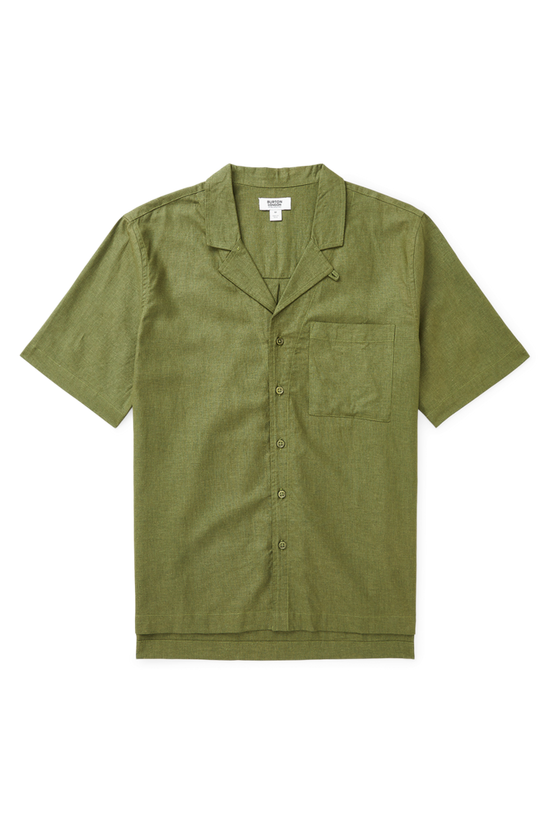 Burton Khaki Short Sleeve Linen Pocket Shirt 4