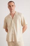 Burton Light Sand Short Sleeve Linen Pocket Shirt thumbnail 1