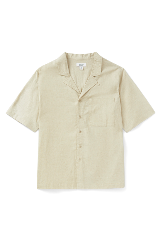 Burton Light Sand Short Sleeve Linen Pocket Shirt 4