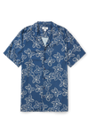 Burton Navy Floral Print Viscose Revere Shirt thumbnail 4