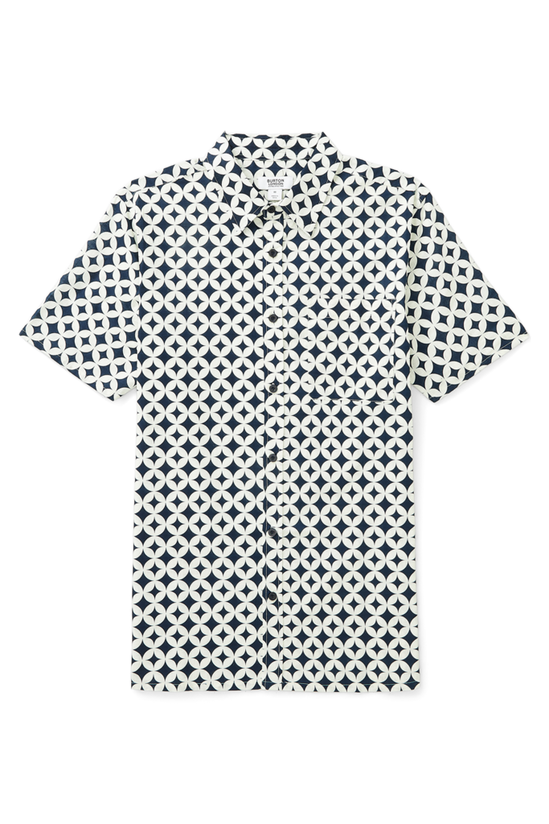 Burton White Circle Diamond Cotton Slub Shirt 4
