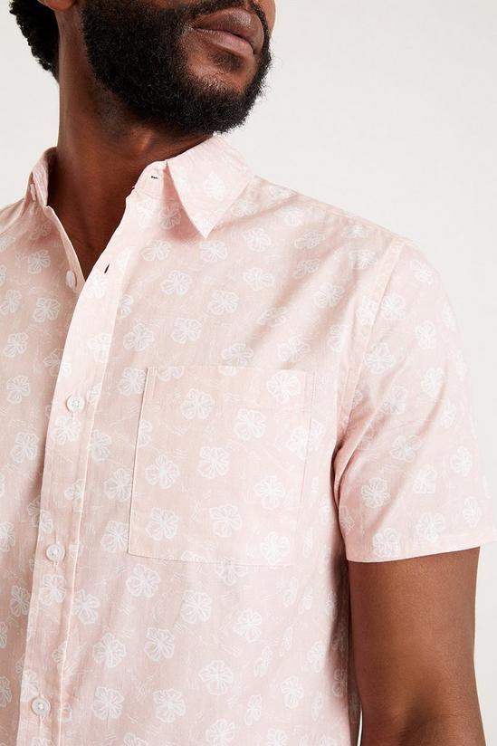 Burton Pink Floral Cotton Poplin Print Shirt 4