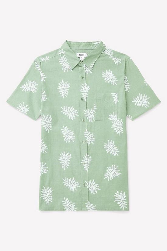 Burton Green Leaf Cotton Slub Print Shirt 6