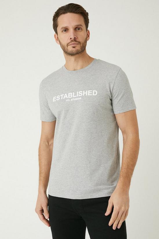 Burton Grey Short Sleeve Established Print T-shirt 1