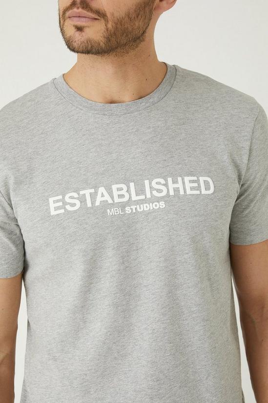 Burton Grey Short Sleeve Established Print T-shirt 2