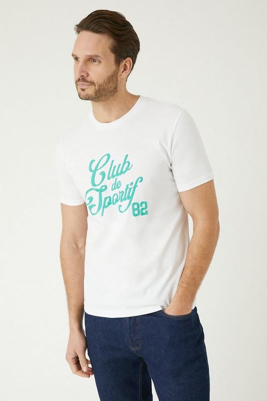 Burton White Short Sleeve Club De Sportif Print T-shirt 1