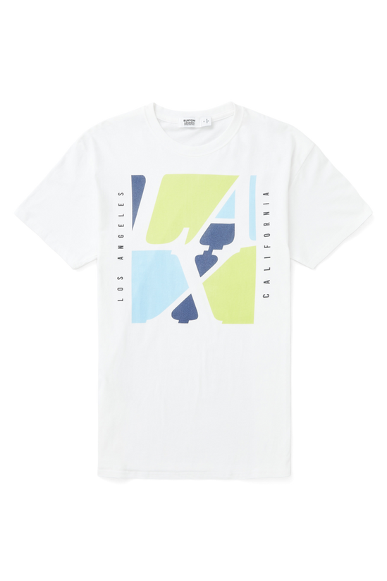 Burton White Slim Fit Lax Print T-shirt 4