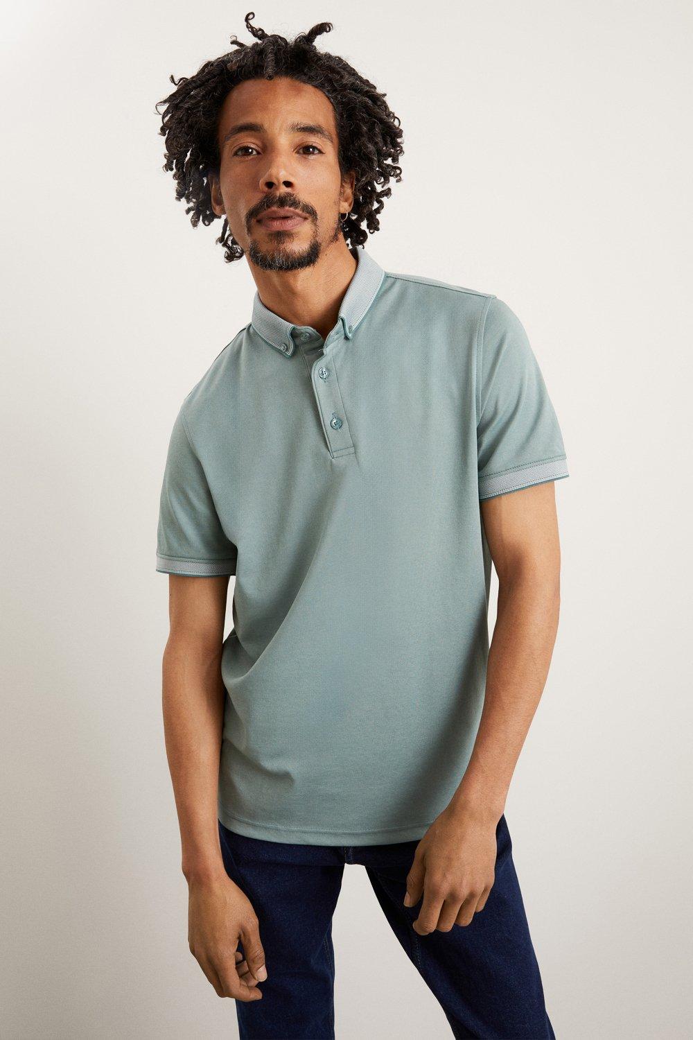 Polos | Short Sleeve Jacquard Collar Polo | Burton