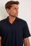 Burton Short Sleeve Navy Textured Jonny Collar Polo thumbnail 2