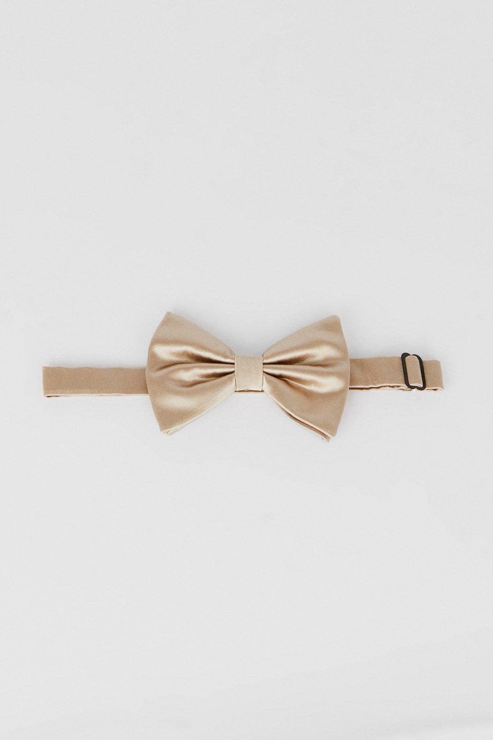 Image of Mens Champagne Silk Bow Tie