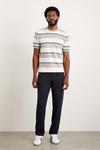 Burton Slim Fit Grey Short Sleeve Stripe Knitted T-shirt thumbnail 1