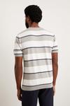 Burton Slim Fit Grey Short Sleeve Stripe Knitted T-shirt thumbnail 3