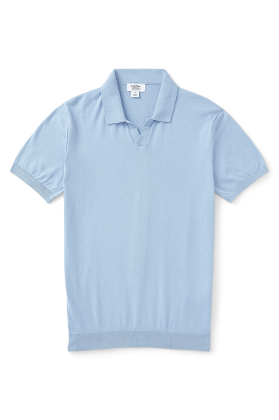 Burton Slim Fit Blue Short Sleeve Knitted Polo 4