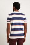 Burton Slim Fit Navy Short Sleeve Stripe Knitted T-shirt thumbnail 3