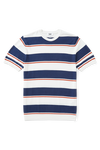 Burton Slim Fit Navy Short Sleeve Stripe Knitted T-shirt thumbnail 4
