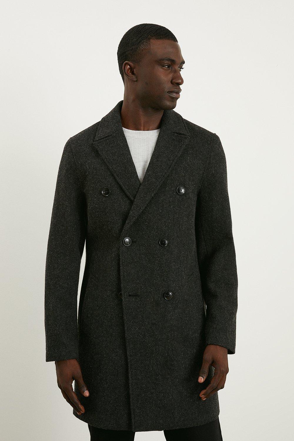 Mens Double Breasted Wool Coat