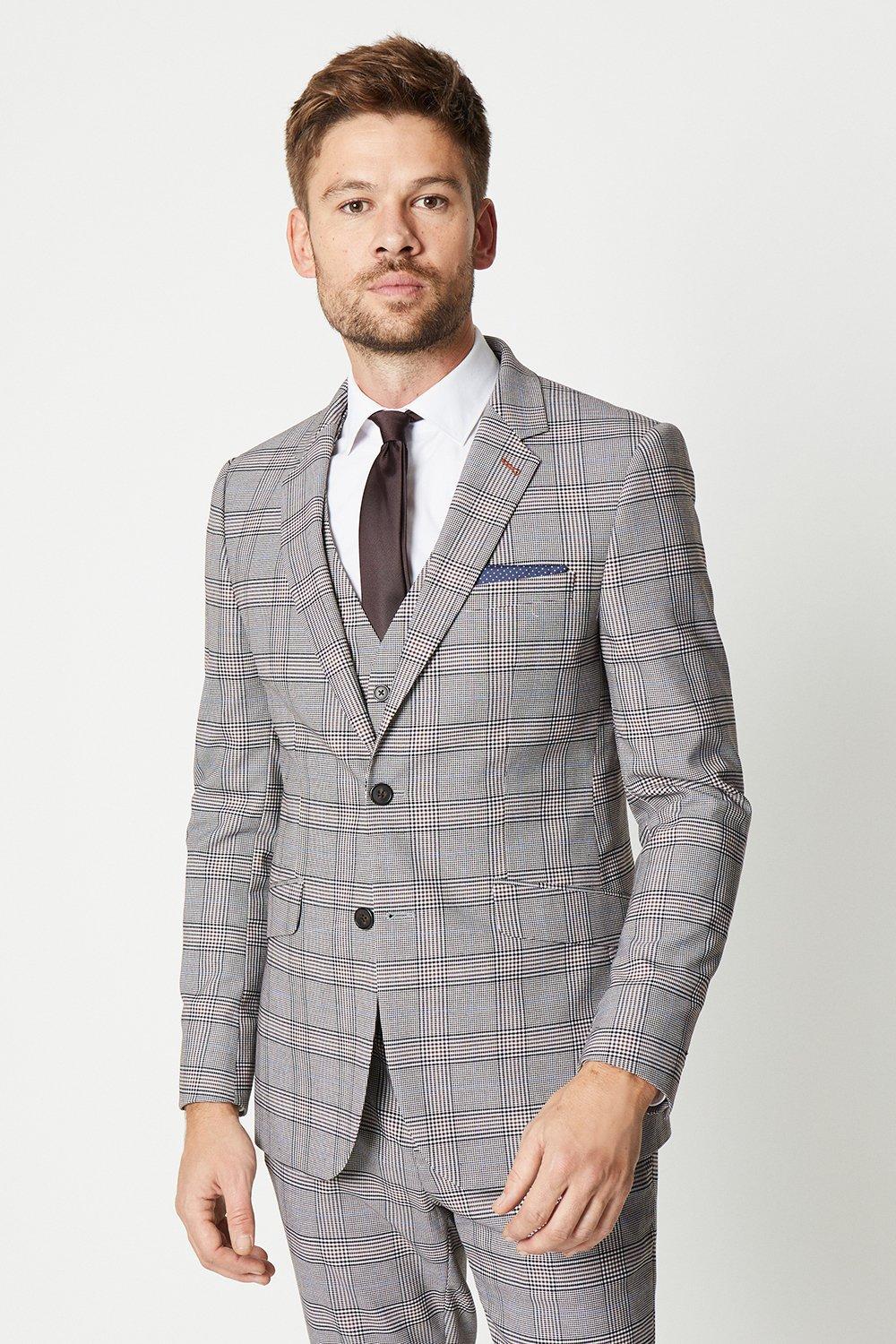 Skinny on sale check suit