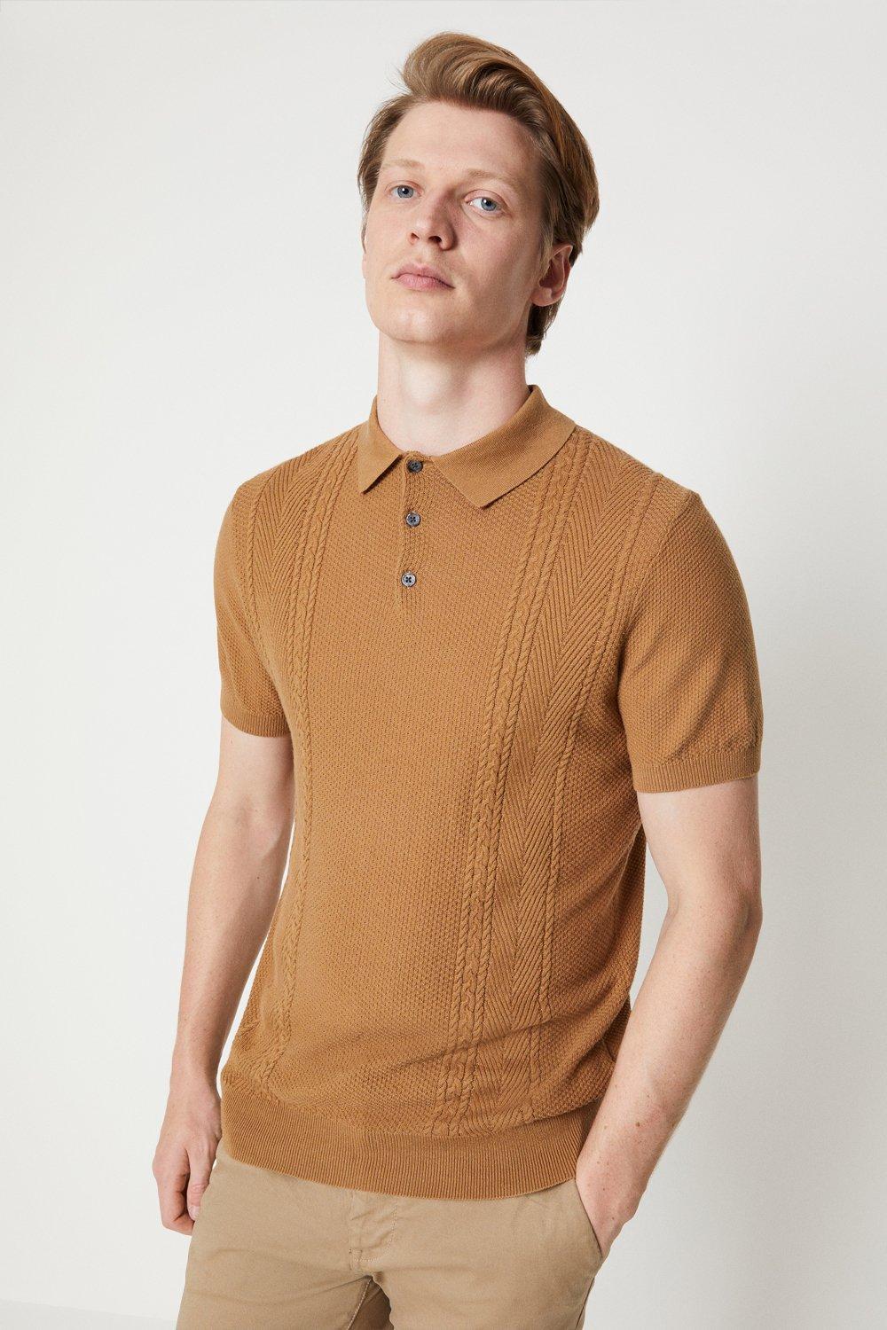 Mens All Over Cable Polo