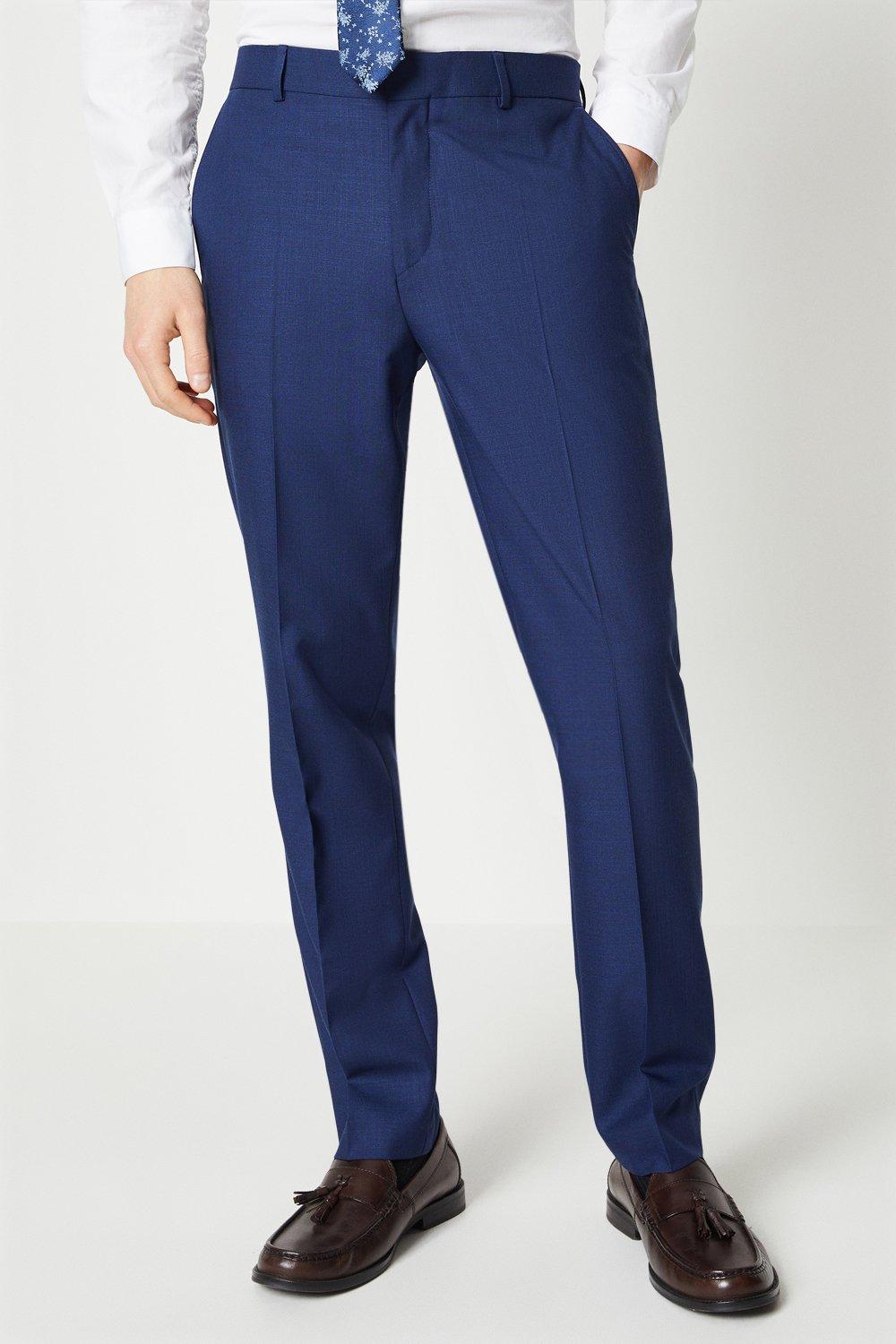 Suits | Royal Blue Sharkskin Suit Trouser | Burton