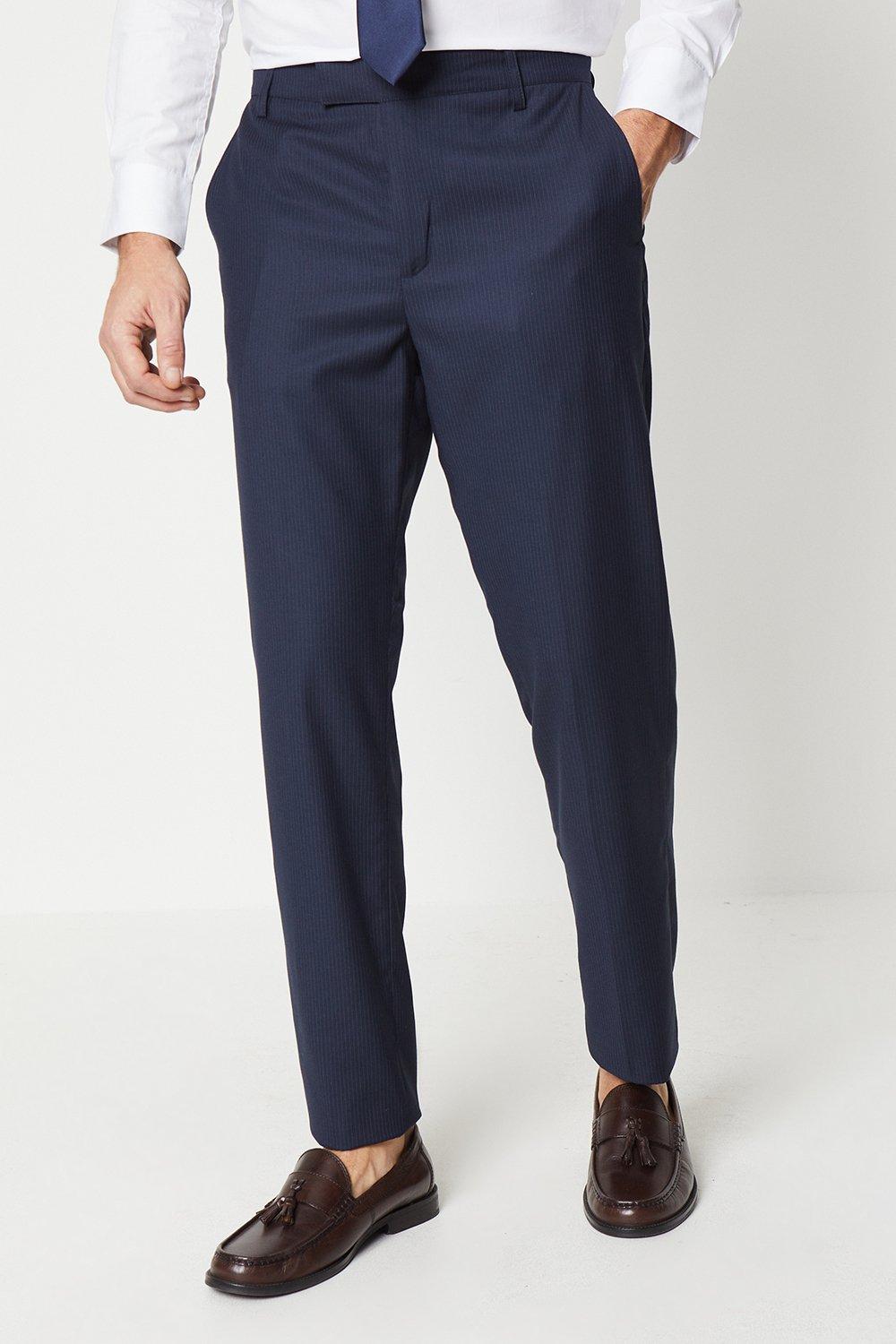 Trousers | Slim Fit Pinstripe Smart Trouser | Burton