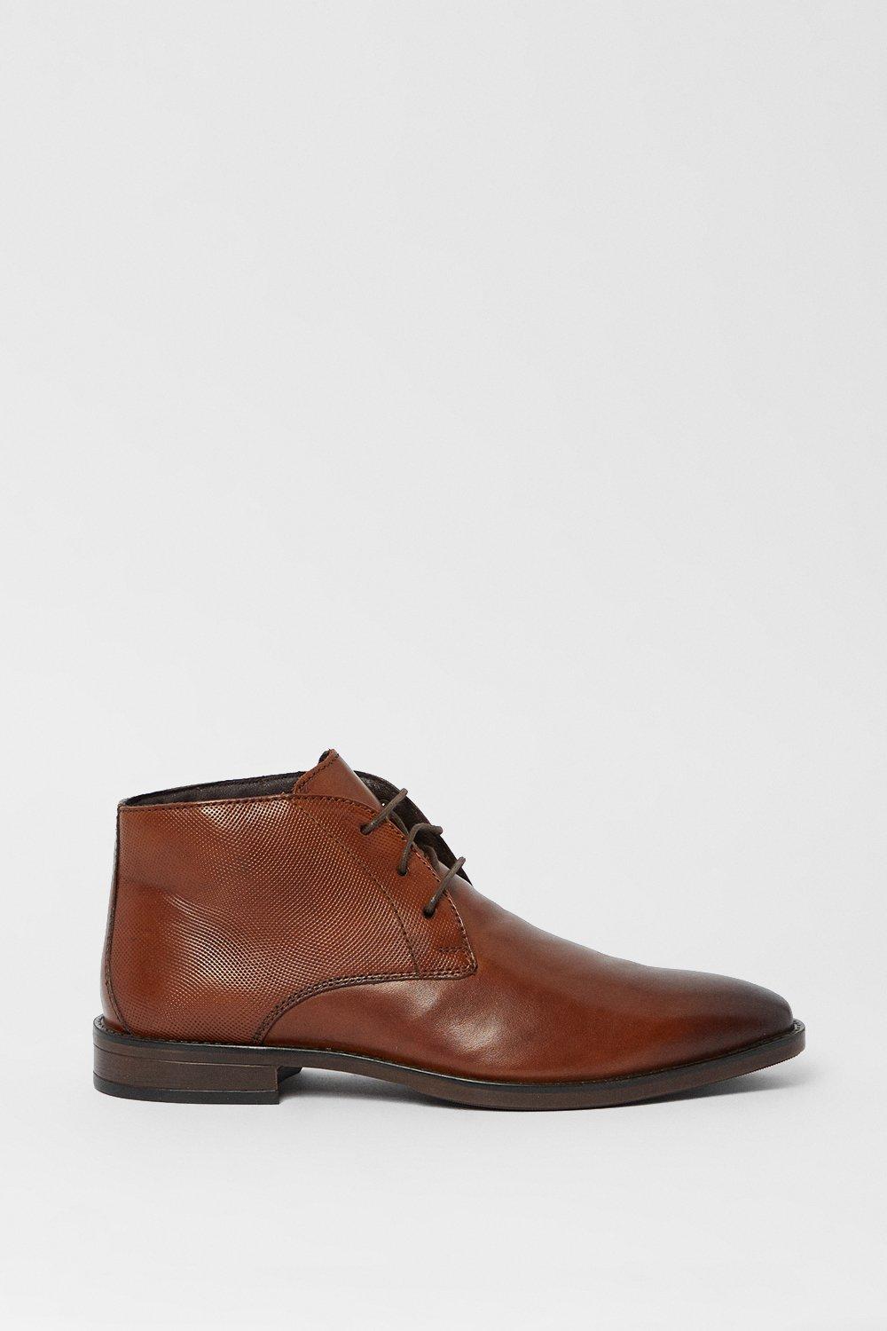 Boots Robert Leather Lace Up Smart Chukka Boots Burton