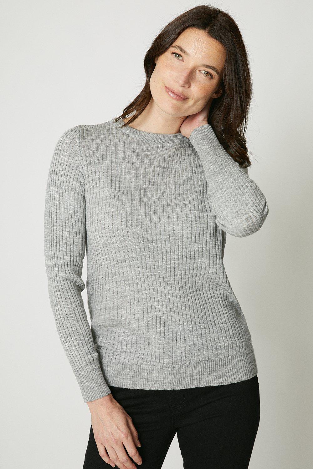 Jumpers & Cardigans | Crew Neck Ribbed Knit Long Sleeve Jumper | Maine