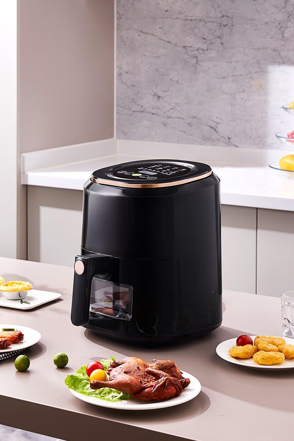 Fryers | 5L Black Digital Touchscreen Air Fryer 8 Preset Menus With ...