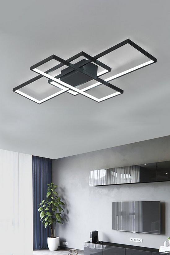 Living and Home Rectangular LED Semi Flush Ceiling Light 5