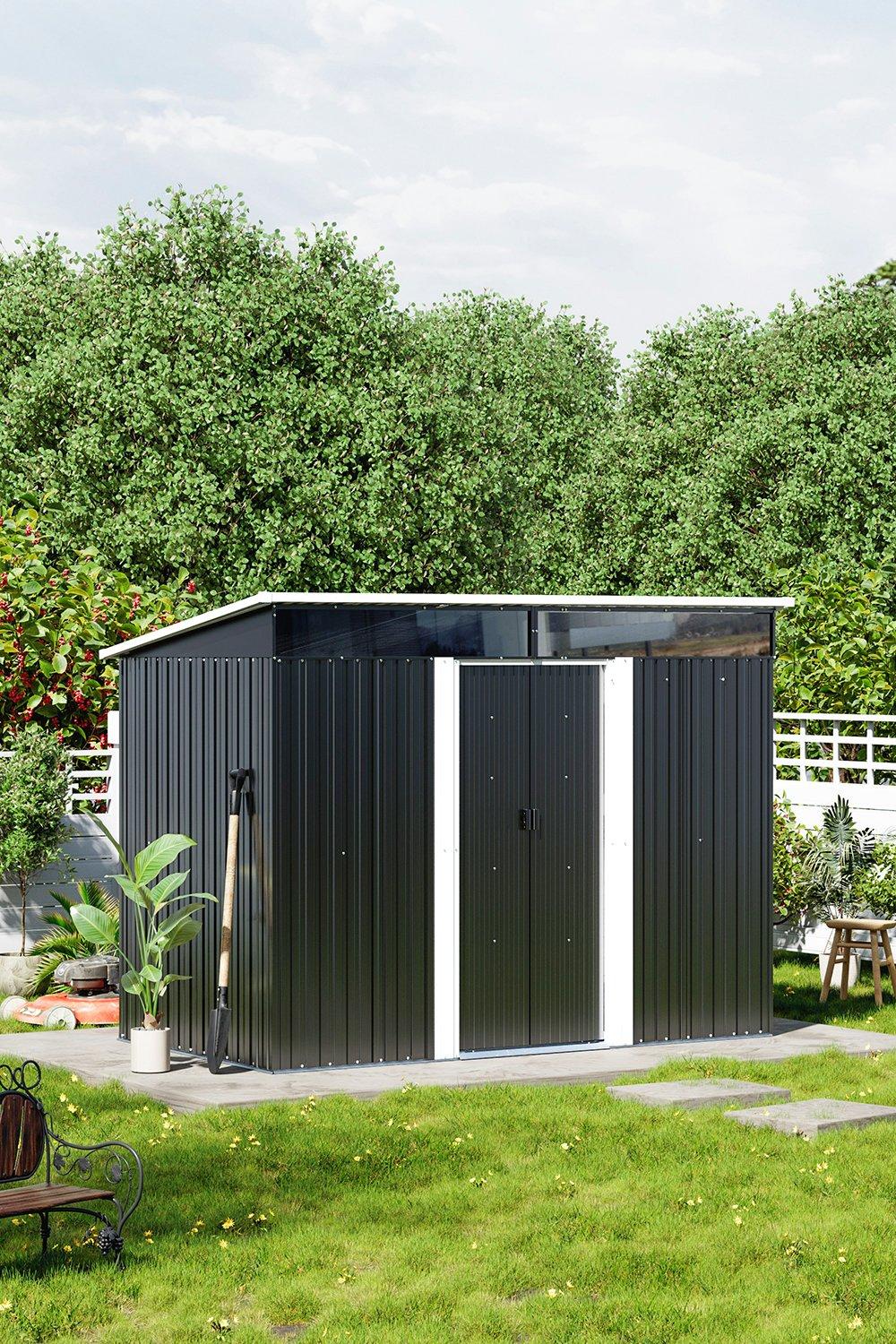 Garden Storage 8.5 ft W x 6.4 ft D Garden Metal Storage Shed