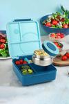 Living and Home 4-Grid Bento Lunch Box with Stainless Steel Bowl & Movable Divider thumbnail 1