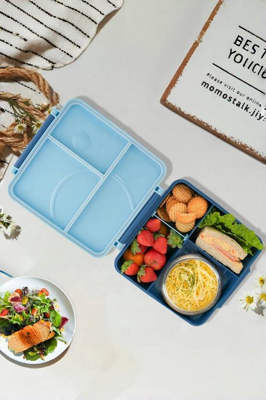 Living and Home 4-Grid Bento Lunch Box with Stainless Steel Bowl & Movable Divider 5