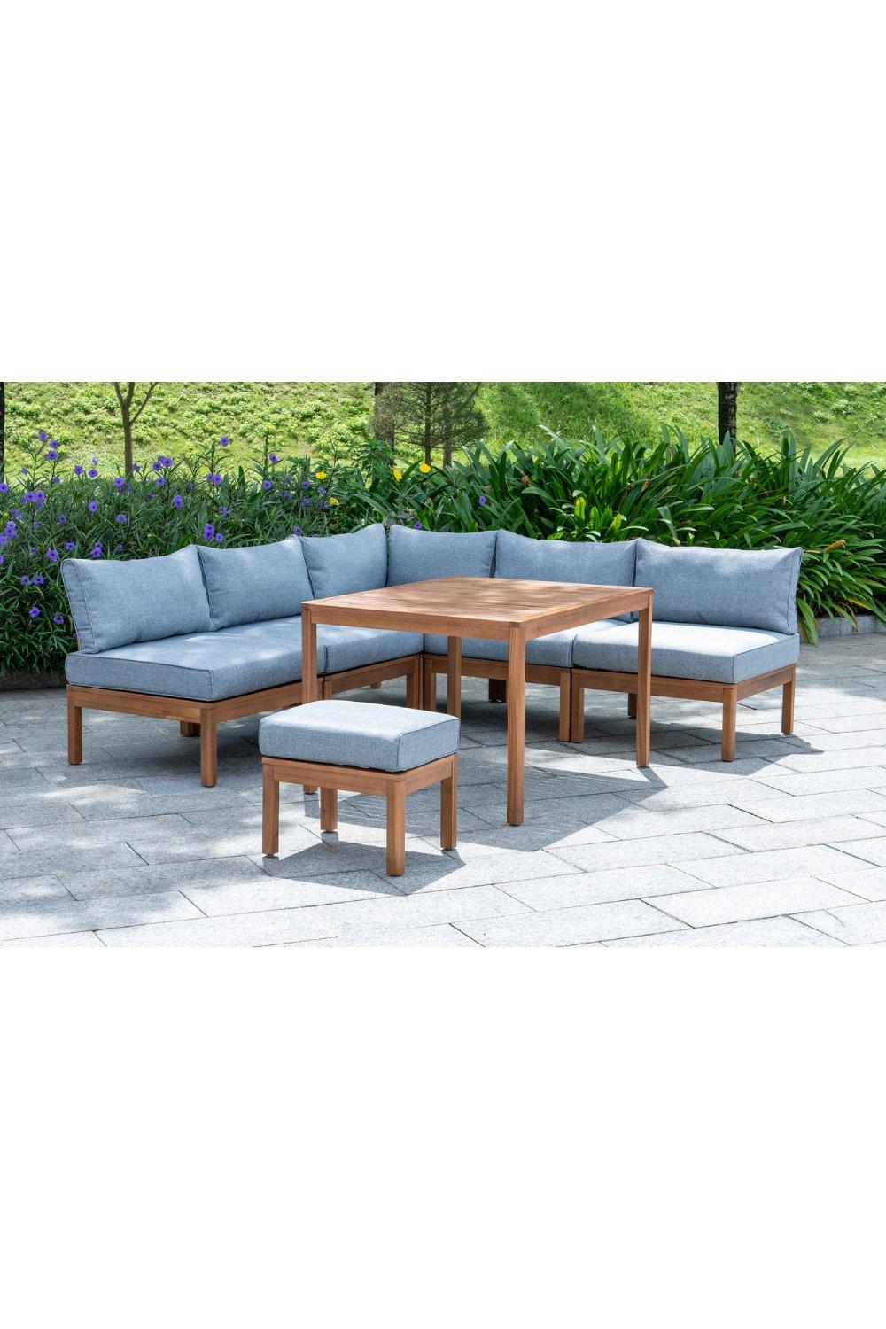 Garden Furniture Cali Wooden Garden Lounge Set with Stool 6