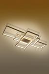 Living and Home Neutral Style Dimmable Rectangular LED Semi Flush Ceiling Light With Remote Control thumbnail 4