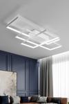 Living and Home 110cm 3 Lights Neutral Style Cool White Rectangular LED Semi Flush Ceiling Light thumbnail 1
