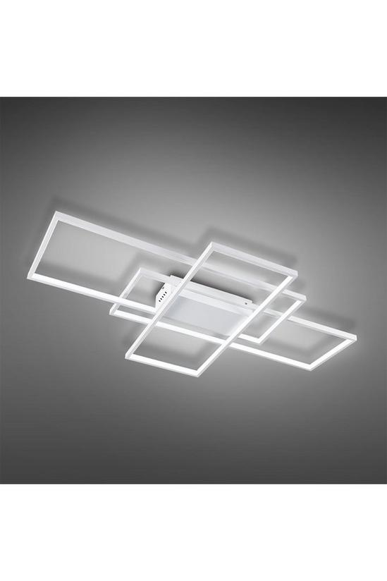 Living and Home 110cm 3 Lights Neutral Style Cool White Rectangular LED Semi Flush Ceiling Light 4