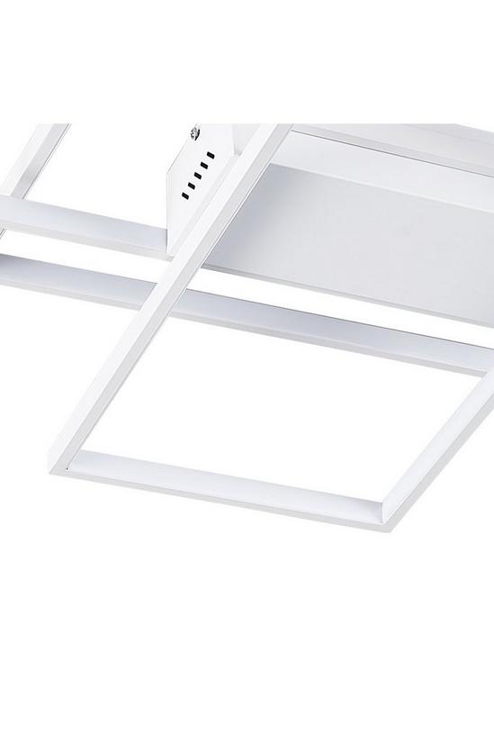 Living and Home 110cm 3 Lights Neutral Style Cool White Rectangular LED Semi Flush Ceiling Light 5