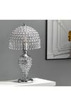 Living and Home Umbrella Crystal Table Lamp Polished for Bedroom thumbnail 4