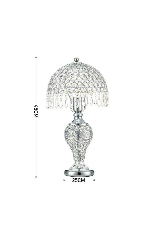 Living and Home Umbrella Crystal Table Lamp Polished for Bedroom 6